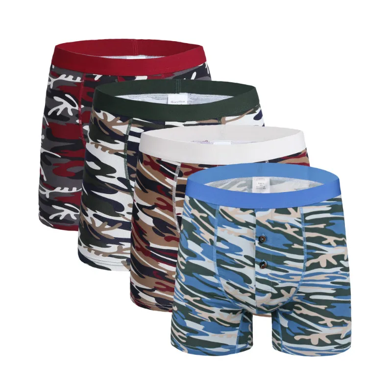 4Pcs 1145 Mix A44 Модное мужское хлопковое нижнее белье, Длинные боксеры, шорты, трусы, трусики, сексуальные боксеры, мужские трусы, шорты для мужчин размера плюс, нижнее белье - Цвет: 4Pcs 1145 Mix A44