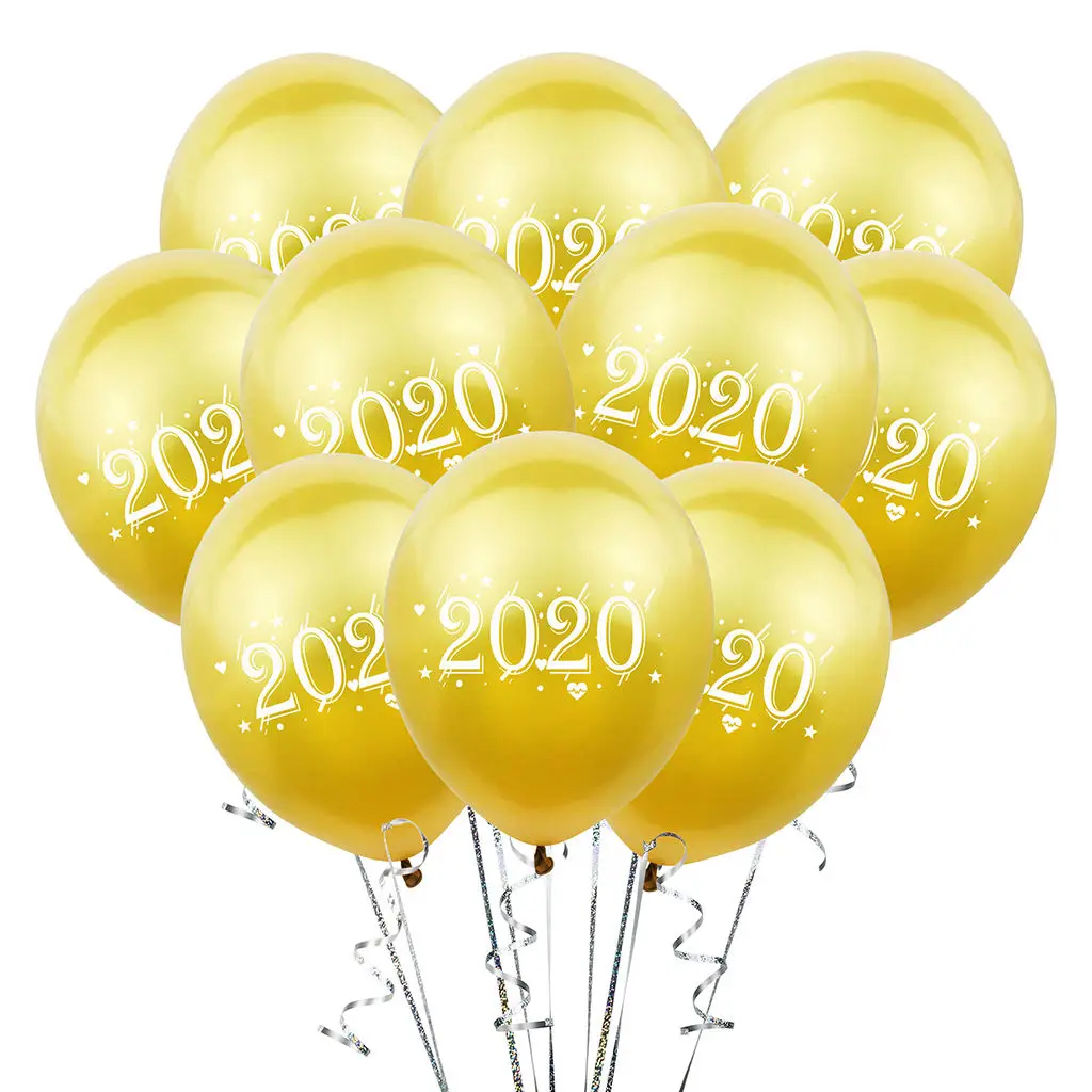

10pcs Happy New Year Party Balloons Numbers 2020 Aluminum Foil Balloons Decor