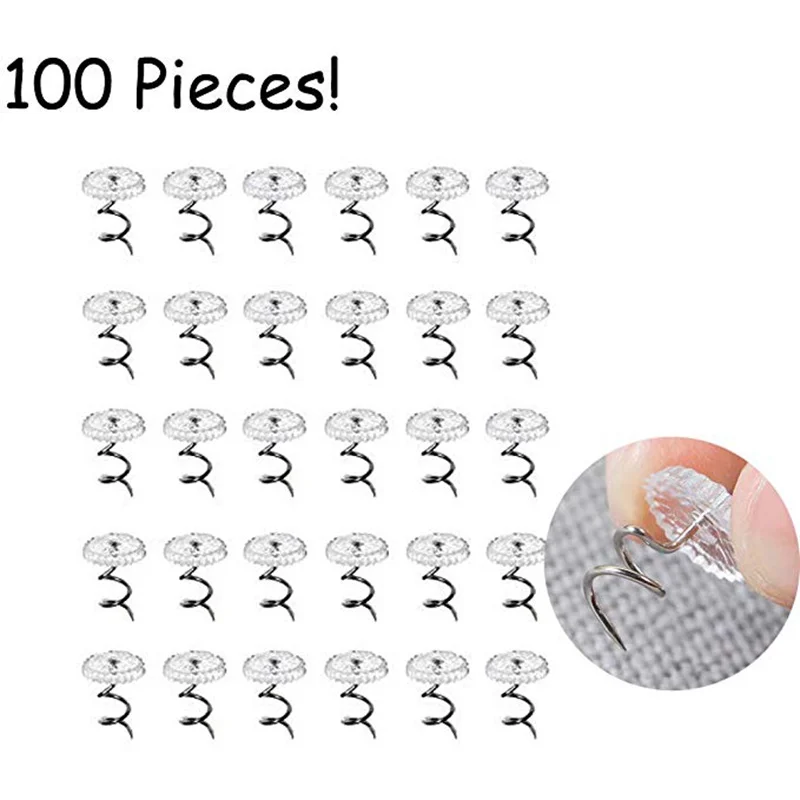 30/50/100 шт. Прозрачные головки вмещает юбки для кровати диван твист штифты обивка