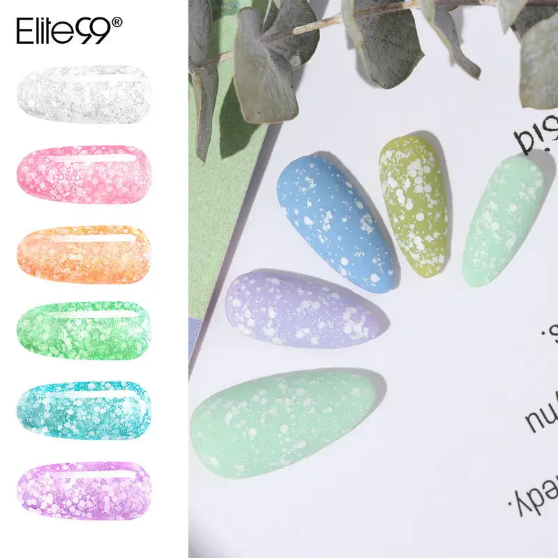Elite99 10 мл Гель лак со снежинками польский термальный Блестящий УФ гель цветной