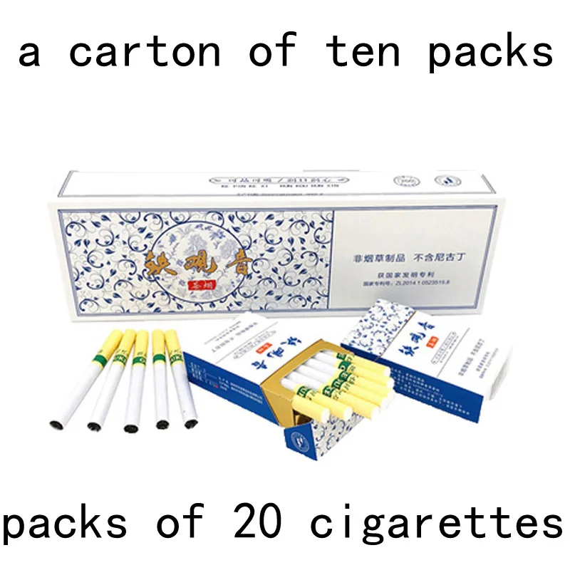 white A carton Чай Tieguanyin травяные сигареты очищающие легкие, чтобы не курить никотин и табак сигареты чай - Цвет: white A carton