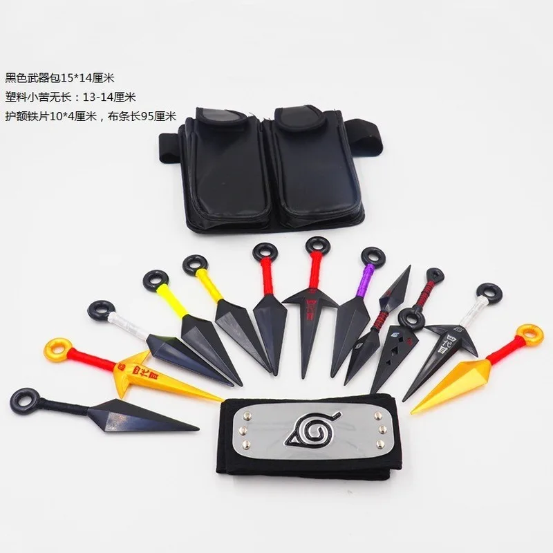 16 шт./компл. Наруто косплей реквизит пластиковый кунай шурикен повязка на голову