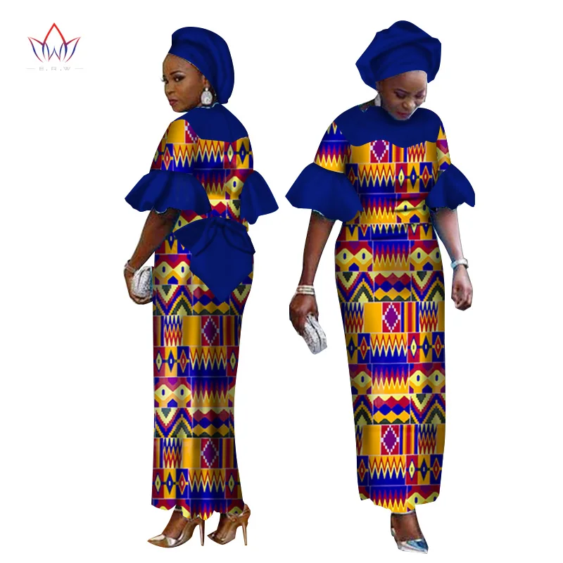 

African Dresses For Women 2021 Dashiki African Designed traditional Bazin Riche Wear Ladies African Clothes Plus Size WY2413