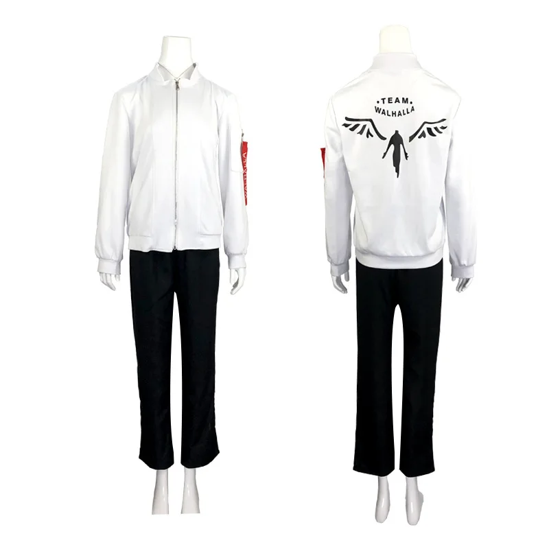 

Костюм для косплея ханемия казатора из Токийского рептицита, белое пальто, униформа Вальгаллы, бейсбольная куртка микей дрокен на Хэллоуин ...