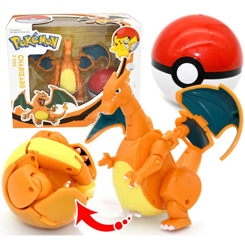 

Pokemon Elf Ball Bikachu Charizard Pokeball Cute Pokemon Figures Deformation Elf Ball Cartoon Figurine Game Toys Gift for Kids