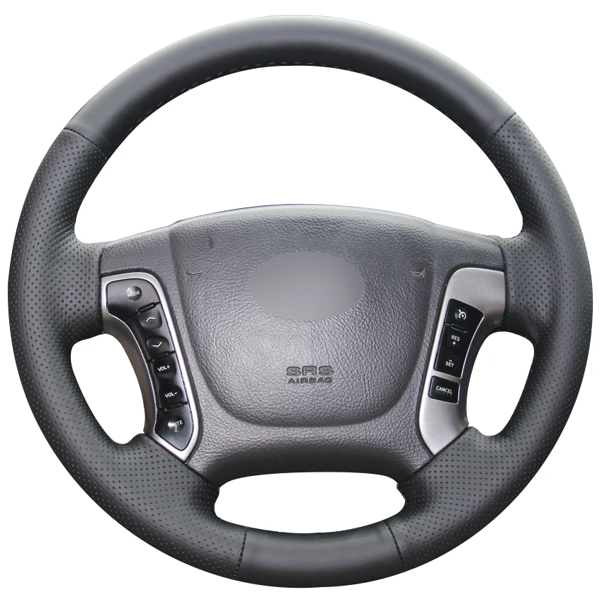 Искусственная кожа черный цвет для Hyundai Santa Fe 2006 2012|Чехлы на руль| |