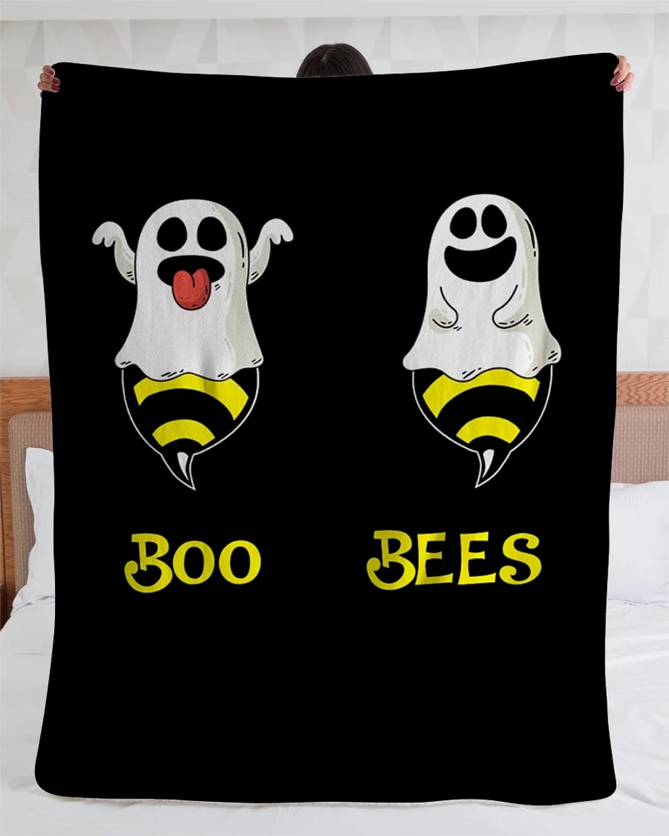 Ткань пчела Хэллоуин | Удобное высококачественное флисовое шерпа Тканое одеяло