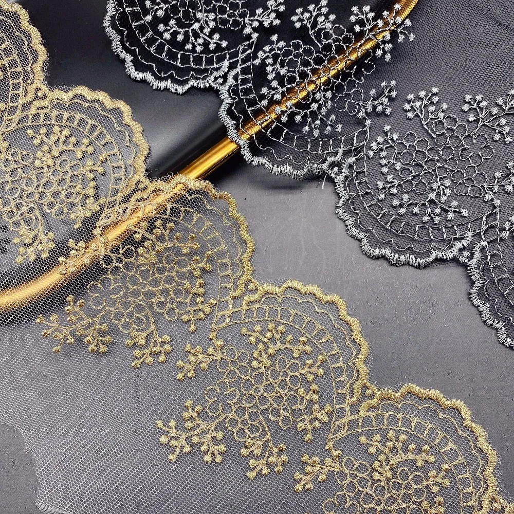 

5 Yards Golden Lace Home Soft Decoration Clothing Accessories Water-soluble Lace Fabric Silver Thread Lace