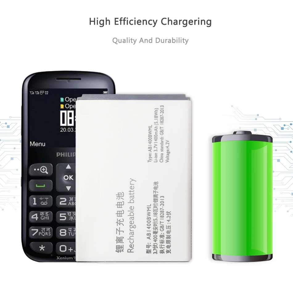 

AB1400BWML For Philips Xenium S301 S308 Mobile Phone Replacement Battery 1400mAh