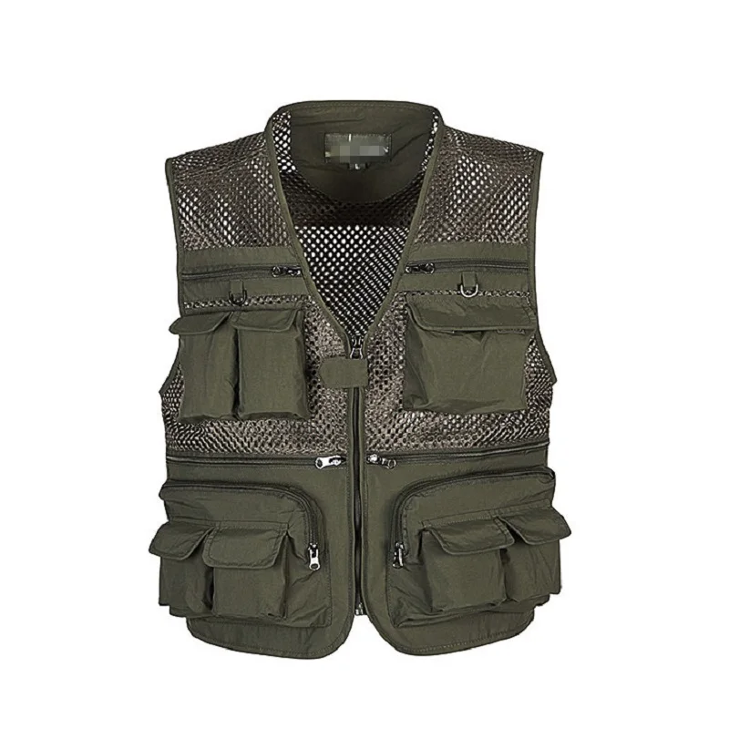 

Men's Vest Tactical Sleeve Gear Coat Summer Spring Unloading Photographer Waistcoat Tool Pocket Mesh Work Sleeveless Jacket 5XL