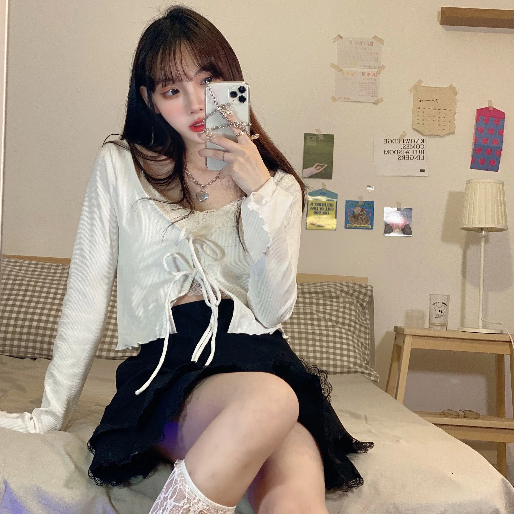 Корейская летняя тонкая рубашка бандажный короткий солнцезащитный кардиган