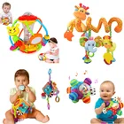 Мягкие детские игрушки 0-12 месяцев, набивные животные, детские погремушки, игрушки для новорожденных, подвесная кровать, колокольчик, погремушки на кроватку игрушки, обучающие игрушки для малышей