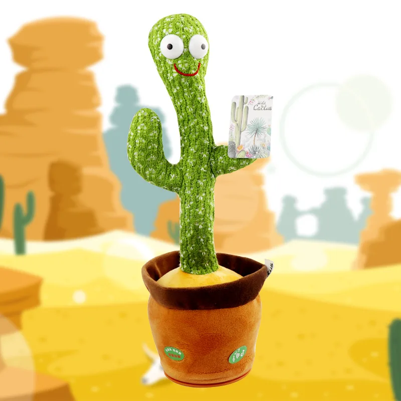 Игрушка плюшевая кактус электронная игрушка для танцев с песней плюшевый милый