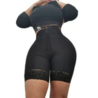 women butt lifter shapewear double high compression garment powernet zipper butt lifting shorts