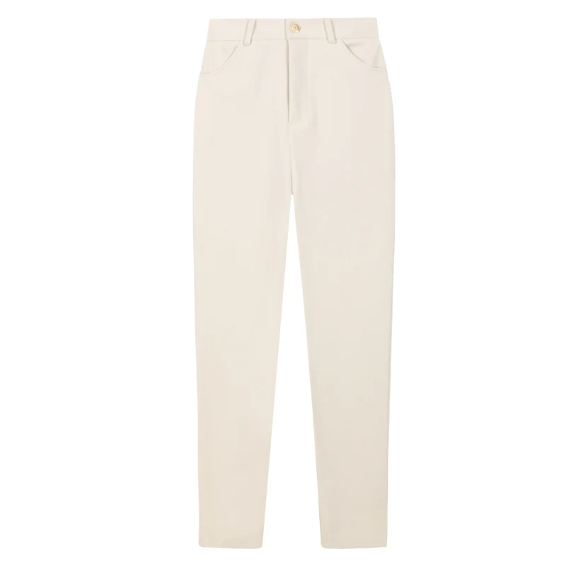 

2021 High Waist Pants Women Fashion Slim New Stretchy Skinny Broken Hole Pencil Pants Solid Streetwear Trousers Womens Spring