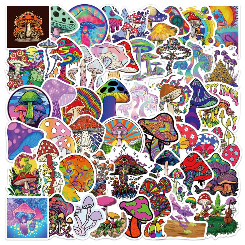

10/30/50 шт., наклейки в виде грибов