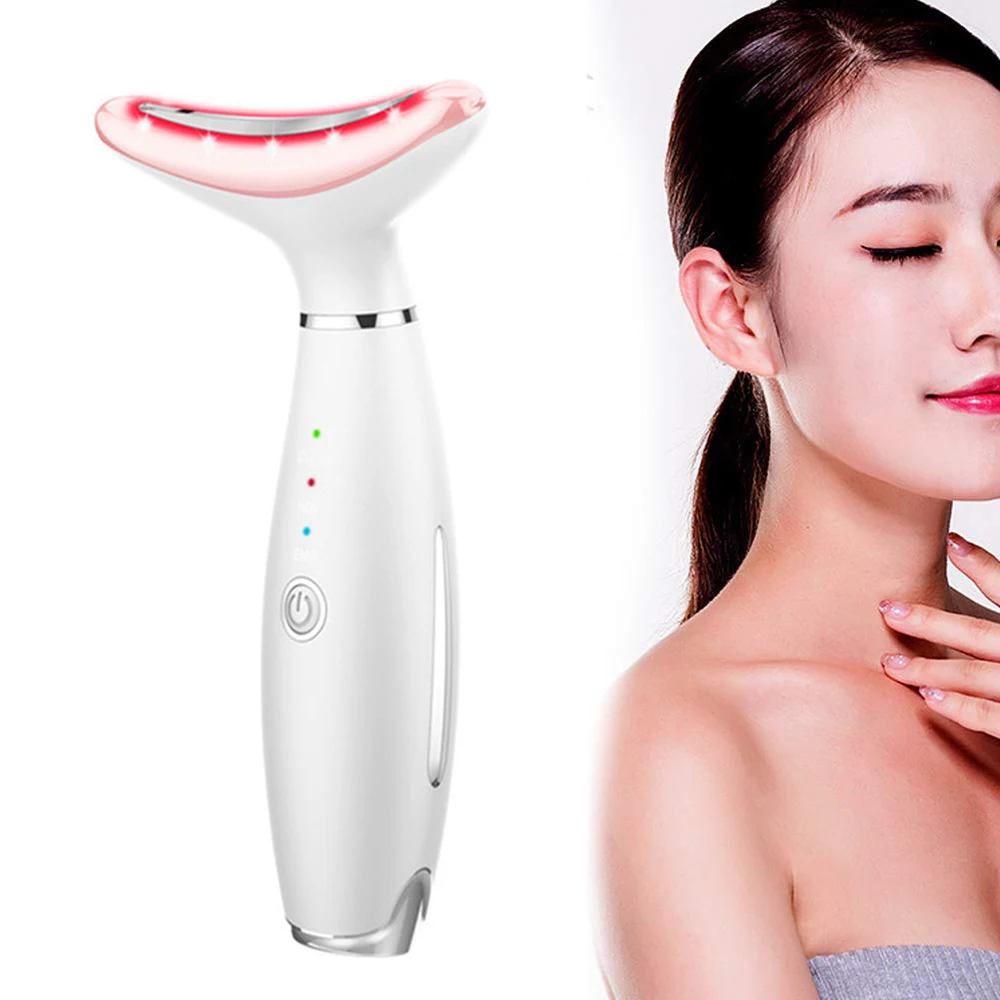 

LED Photon Therapy Neck And Face Lifting Massager Vibration Skin Tighten Beauty Reduce Double Chin Anti-Wrinkle Remove Device