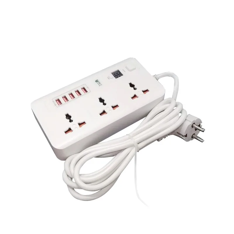 Вертикальный тип удлинителя 6 USB зарядное устройство адаптер электрический башенный тип розетка ЕС патч-панель защита от перегрузки умный разъем