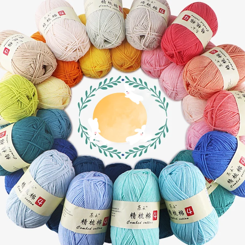 64 цвета 4 жильная чесаная молочная хлопчатобумажная Нетканая нить статическая