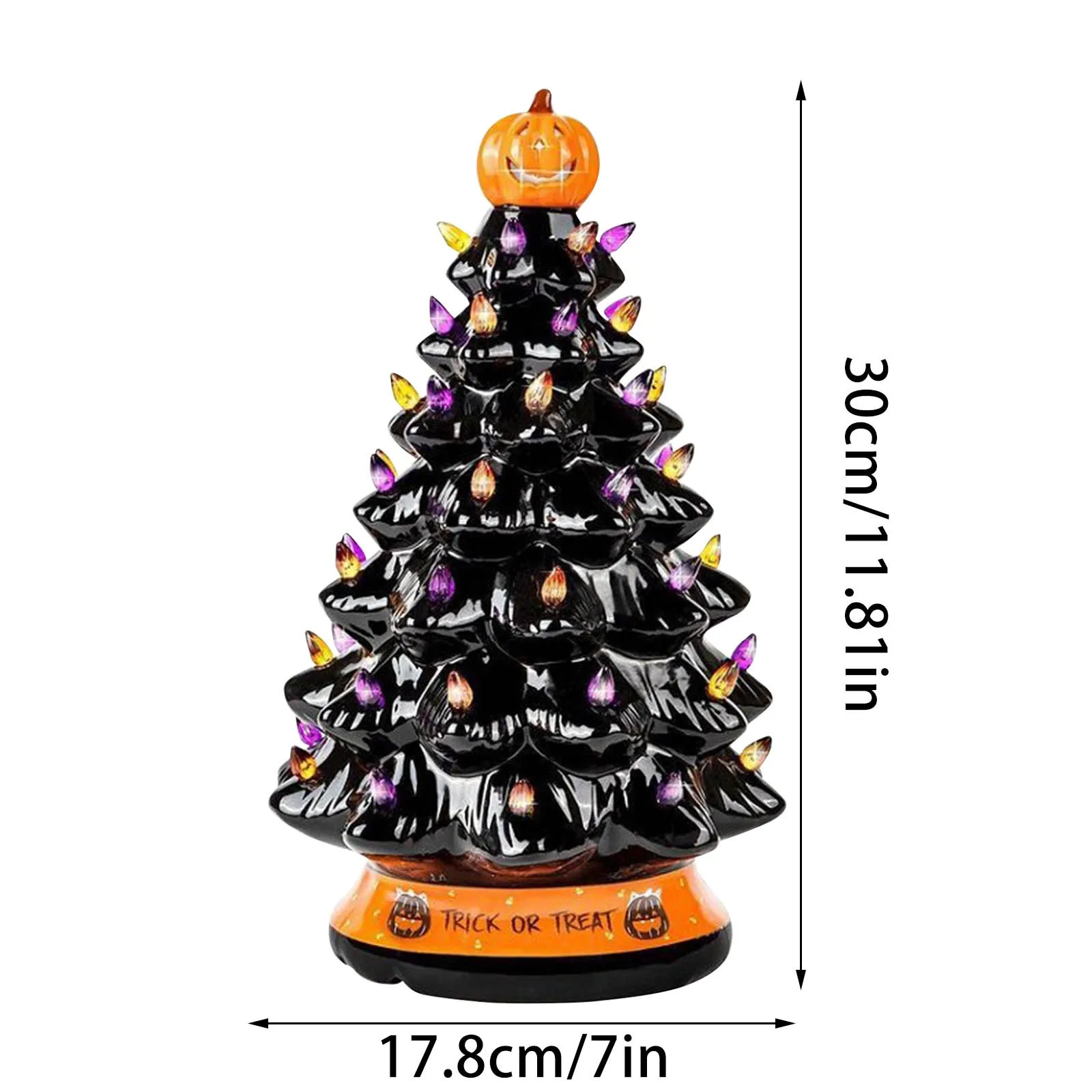 

Hand-Painted Black Tabletop Ceramic Halloween DecorTree,Lighted Centerpiece Holidays Birthday Christmas Halloween Home ornaments