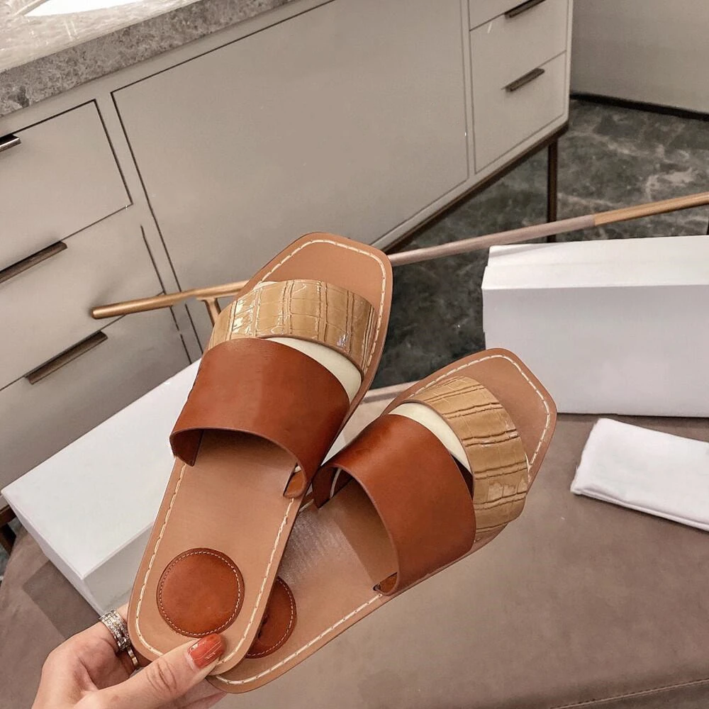 

Prowow Summer Slippers Genuine Leather Women's Shoes Cross Weaving Design Flats Slippers Indoor Comfortable Slippers For Women