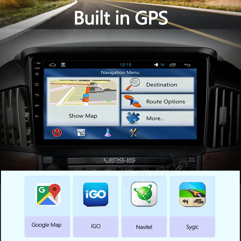 Автомобильный радиоприемник Krando Android 9. 0 9 дюймов IPS Full Touch для Lexus RX300 10 1997