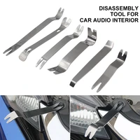 6pcs trim removal tool set car trim puller kit steel pry tools for door panel audio dvd stereo terminal fastener remover