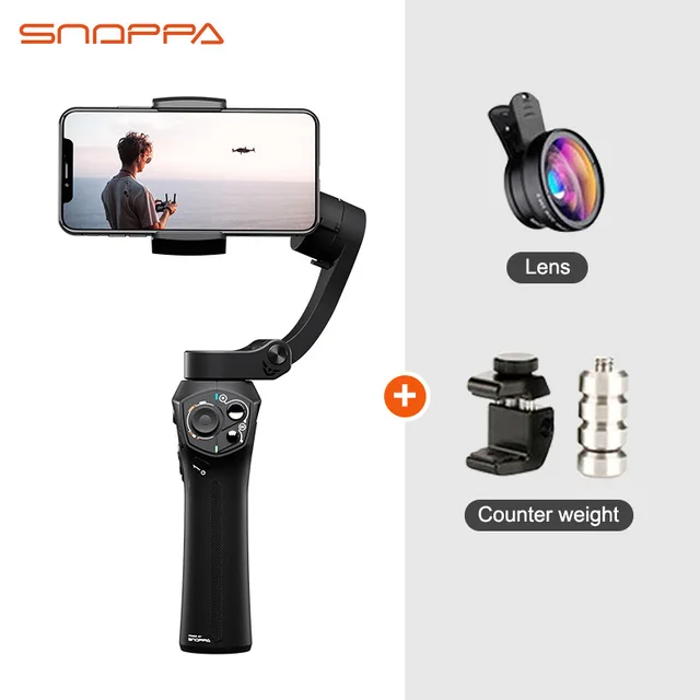 Розово-красный Snoppa Atom 3-осевой портативный монопод с шарнирным замком складной карманный Дрон-Размер затрудняетесь в выборе правильного размера? Стабилизатор для iPhone X huawei p30 Gopro hero 7 PK DJI OSMO Mobile 2 - Цвет: Розово-красный