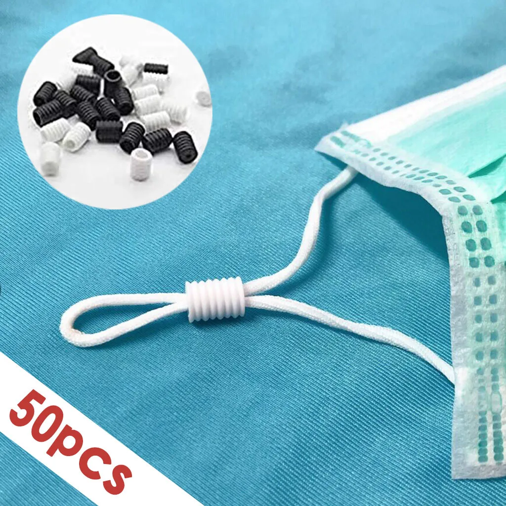 50pcs Rope Cord Lock Plastic Stopper End Toggle Clip Buckle Drawstrings Elastic Adjuster Mask Garment Buckle|Стоппер| |
