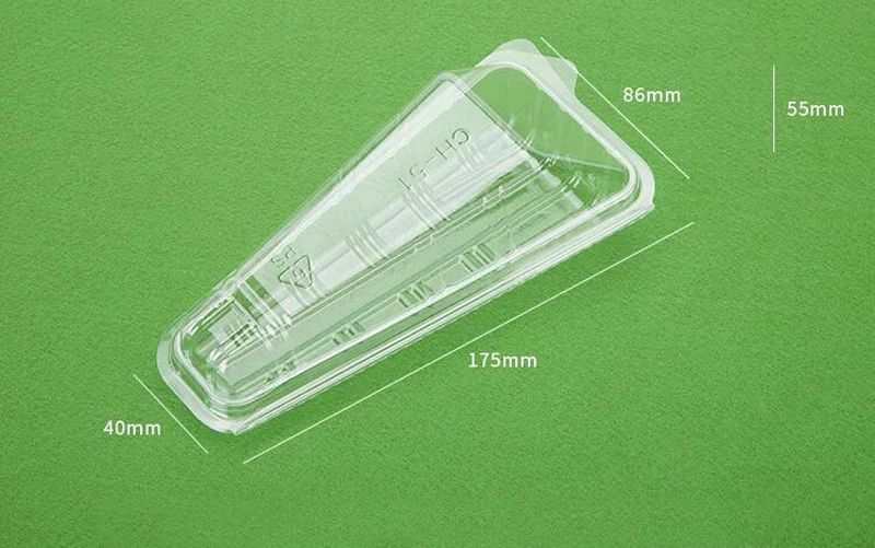 

100pcs Disposable Sushi Packing Box Transparent Plastic Hand-Rolled Packaging Case Food Container