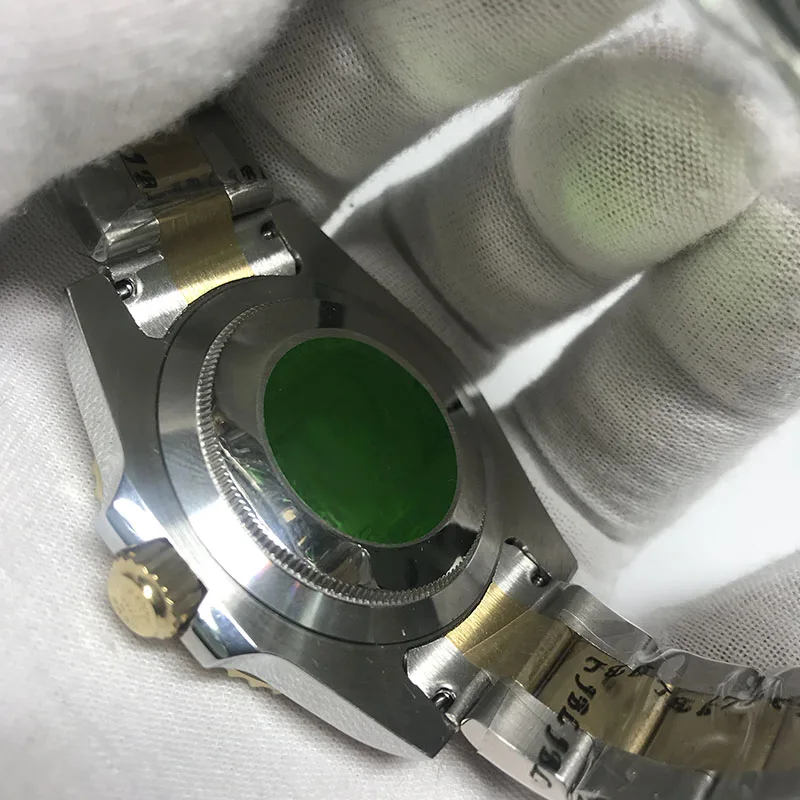 Золотые с керамическим ободком Мужские механические часы из нержавеющей стали