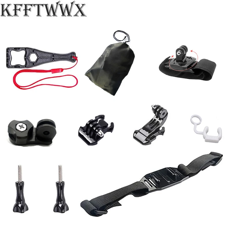 KFFTWWX для Gopro Hero 10 9 8 7 аксессуары ремешок на голову шлем регулируемый держатель ремня адаптер для Yi 4k для SJCAM SJ4000 Vantop