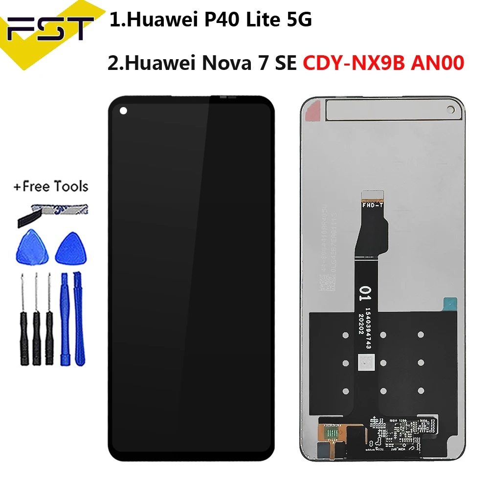 ЖК-дисплей для Huawei P40 Lite 5G N29A, ЖК-дисплей с рамкой Honor 30s CDY-NX9A, замена экрана для Nova 7 SE, дисплей