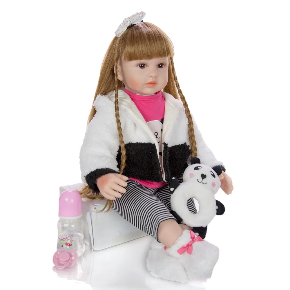 Кукла bebe кукла для новорожденных девочек мягкая принцессы из коричневого волоса