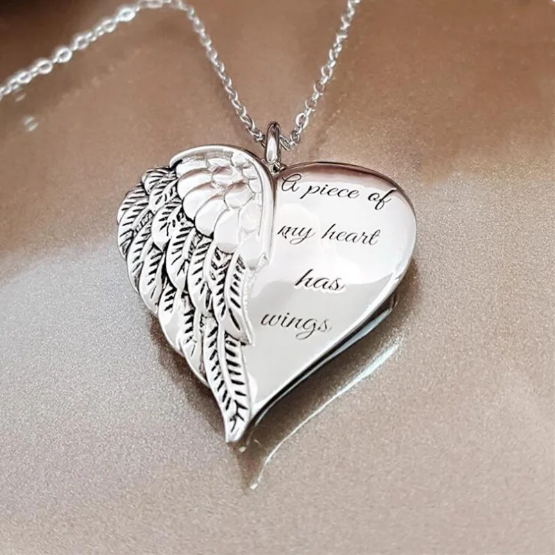 1 шт. Новое Колье с надписью A Piece Of My Heart крыльями | Украшения и аксессуары