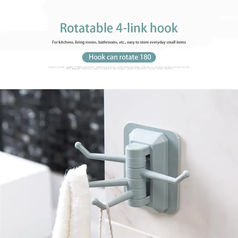 Вешалка для ванной комнаты 4 крючки полотенец стойки самоклеющиеся дверные