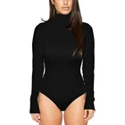 Боди женское, однотонное, с длинным рукавом, со средней талией, осень 2020