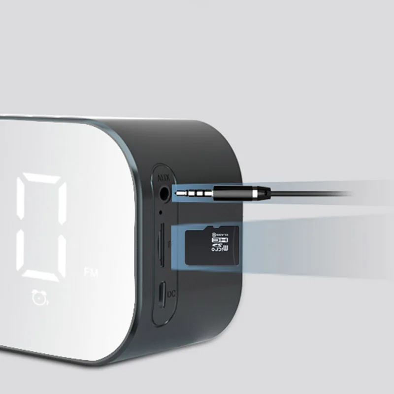 S5 Bluetooth/беспроводной динамик светодиодный зеркальный цифровой будильник 3D