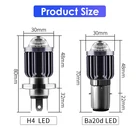 Светодиодные лампы для мотоциклетных фар, 20 шт., H4, H6, BA20D, CSP-линзы, белые, желтые, дальнийближний свет, аксессуары для скутеров, противотуманные фары 12 В