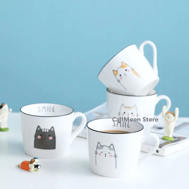 

Керамическая кружка с милым котом, кружка с животными, креативная посуда для напитков, кофе, чая, чашка для молока, чашка для воды, Мультяшные...