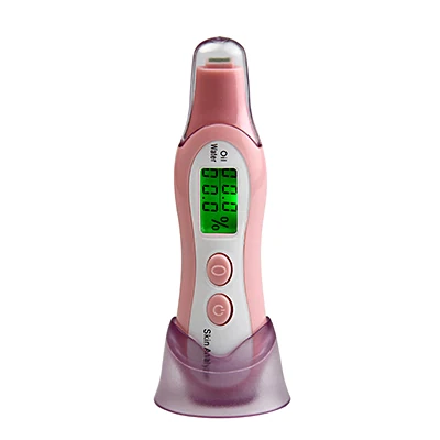 Pink Цифровой детектор кожи ручка с ЖК-дисплеем портативный анализатор кожи вода масло тестер анализ машина для увлажнения монитор работает - Цвет: Pink