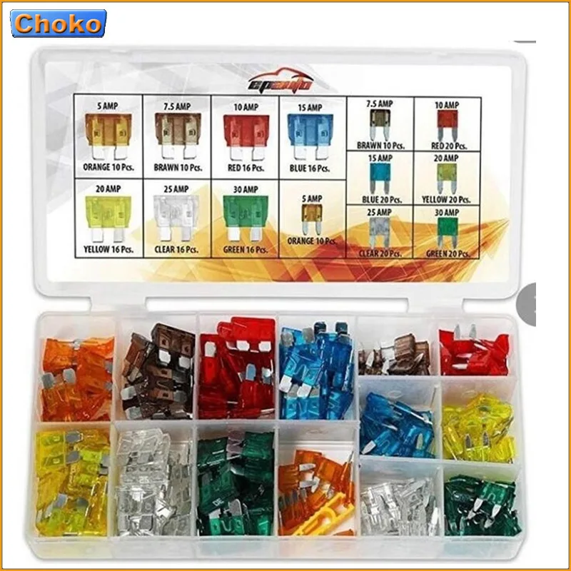 

220PCS Auto Car Blade Fuses Automobile Cars Security Fuse Standard Assortment Using For Small-sized Car