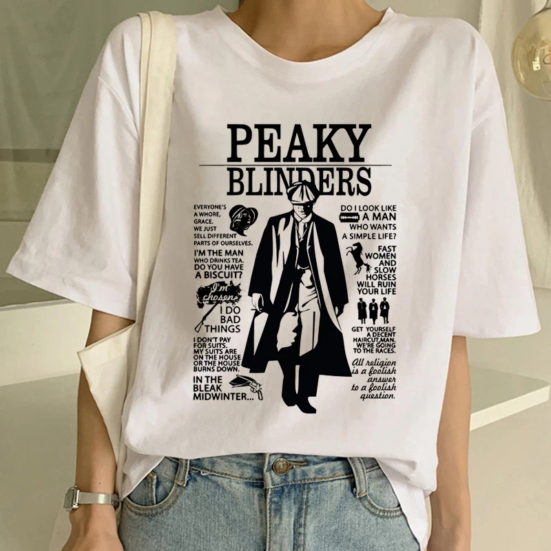

2020 Harajuku Peaky Blinder Women Tshirts Funny Short Sleeves T Shirt Women Shirt 90s Ulzzang Female T-shirt Tees Fashion Top
