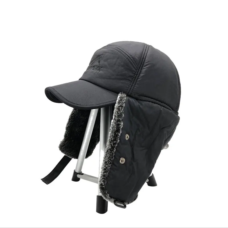 

New Winter Hat Men Outdoor Super Warm Rabbit Fur Bomber Hats Natural Soft Rex Rabbit Fur Ear Protection Caps