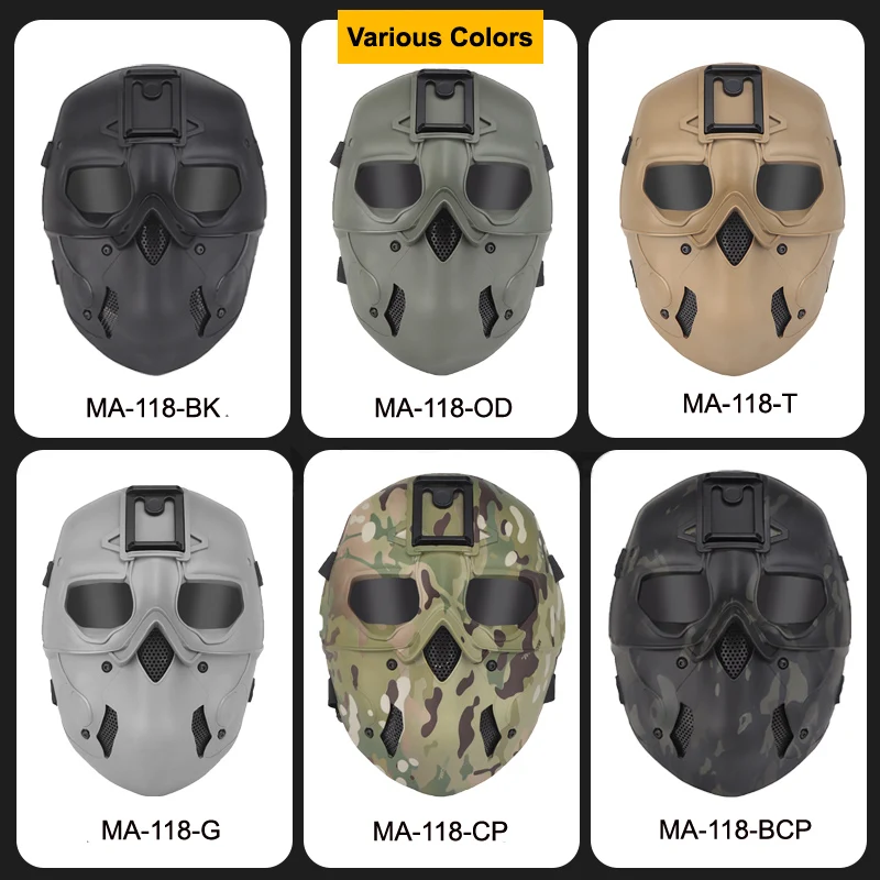 

New Tactical Airsoft Mask Comes with Headgear Suit Can Carry Variety Night Vision Devices Cosplay Multi-Function Protect Gear