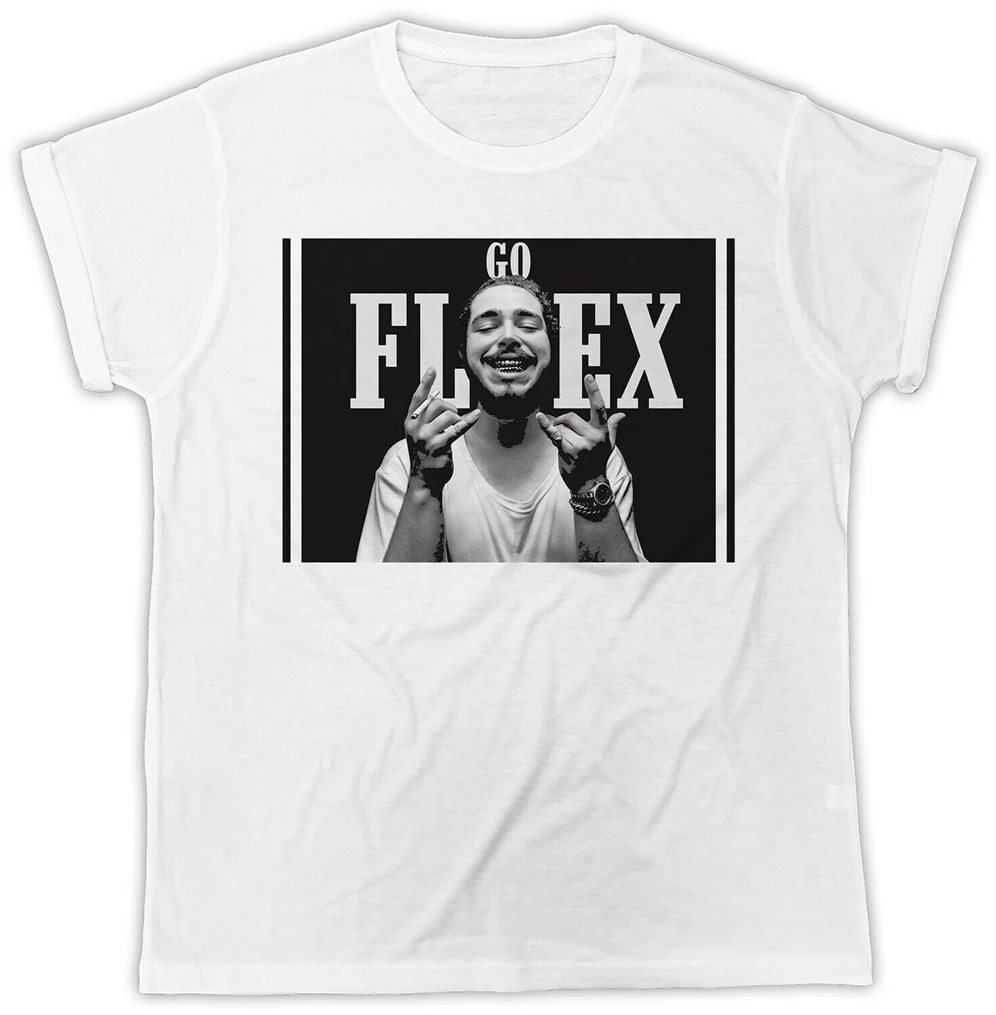 Классная летняя футболка с короткими рукавами в стиле ретро надписью Post Malone Go Flex