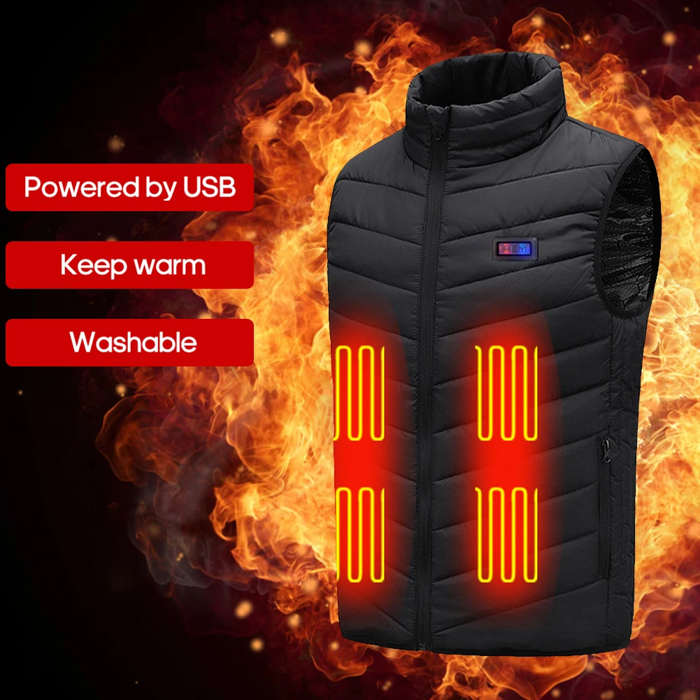 

Men Women 11-Place Smart Electric Heated Vest Winter Thermal USB Heating Jacket Outdoor Sports Warm Clothing Heatable Coat Vests