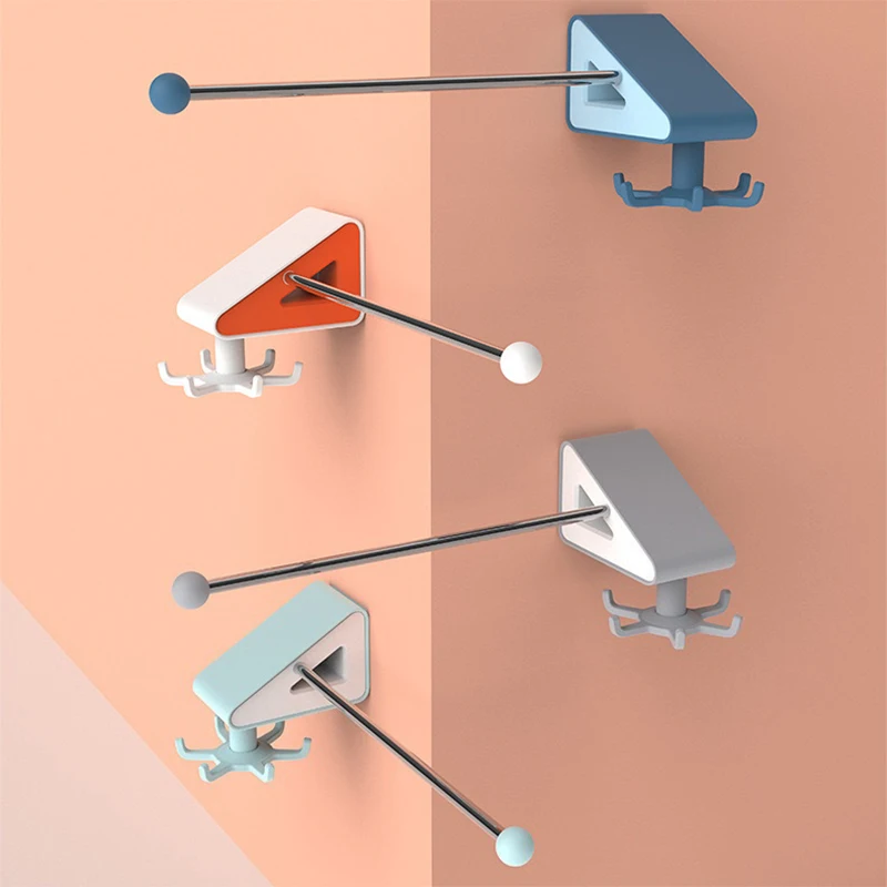 

Seamless Rotating Hook With Steel Pipe No Drilling Multipurpose Kitchen Bathroom Home Wall Hook GHS99