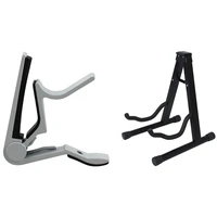 white handed guitar capo clip trigger with 190mm folding tripod stand holder acoustic guitar electric bass black