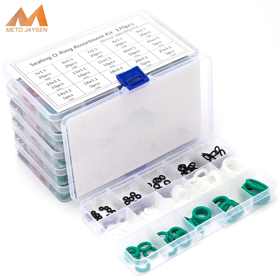 

NBR VMQ FKM Sealing O-ring CS 1.5mm 2.4mm 3.1mm Silicone Red Black White Green Gasket Replacement 125-150-225-279-300pcs S25
